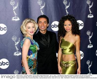 Jan. 1, 2011 - The National Television Academy presents The 30th Annual Daytime Emmy Awards Friday, May 16, 2003.Radio City Music Hall NYC.LtoR: Bree Williamson (wearing Marc Parsons), Kamar De Los Reyes (as Antonio Vega), and Sherri Saum (as Keri Reynolds), wearing Pamela Dennis. One Life To Live - ABC.. ANTHONY G. MOORE 2003.K30728AGM - ZUMAg49_