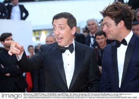 69. Festival de Cannes: Elle Filmpremiere Gad Elmaleh (L) and Kev Adams arrive on the red carpet before the screening of the film Elle at the 69th annual Cannes International Film Festival in Cannes, France on May 21, 2016.  CAN20160521812 DAVIDxSILPA