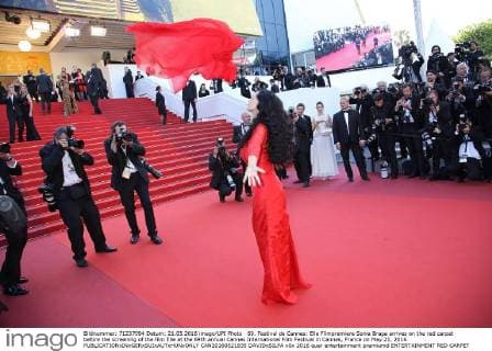 69. Festival de Cannes: Elle Filmpremiere Sonia Braga arrives on the red carpet before the screening of the film Elle at the 69th annual Cannes International Film Festival in Cannes, France on May 21, 2016.  CAN20160521835 DAVIDxSILPA