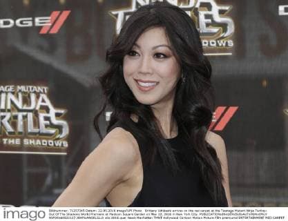 Brittany Ishibashi arrives on the red carpet at the Teenage Mutant Ninja Turtles: Out Of The Shadows World Premiere at Madison Square Garden on May 22, 2016 in New York City.  NYP20160522127 JOHNxANGELILLO
