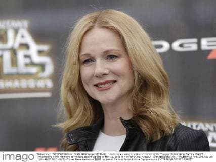 Laura Linney arrives on the red carpet at the Teenage Mutant Ninja Turtles: Out Of The Shadows World Premiere at Madison Square Garden on May 22, 2016 in New York City.  NYP20160522136 JOHNxANGELILLO