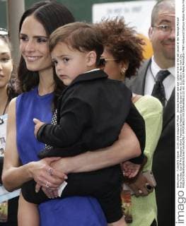Jordana Brewster and son Julian arrive on the red carpet at the Teenage Mutant Ninja Turtles: Out Of The Shadows World Premiere at Madison Square Garden on May 22, 2016 in New York City.  NYP20160522119 JOHNxANGELILLO