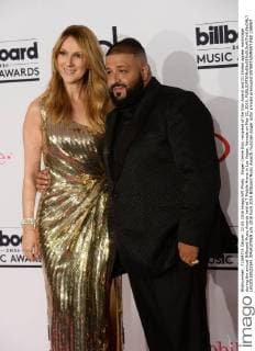 Singer Celine Dion recipient of the Icon Award and DJ Khaled appear backstage during the annual Billboard Music Awards held at T-Mobile Arena in Las Vegas, Nevada on May 22, 2016.  LAV20160522345 JIMxRUYMEN