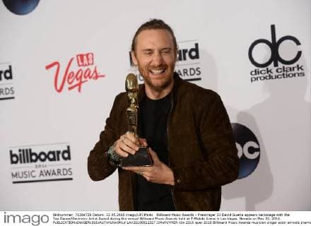 Billboard Music Awards - Preisträger DJ David Guetta appears backstage with the Top Dance Electronic Artist Award during the annual Billboard Music Awards held at T-Mobile Arena in Las Vegas, Nevada on May 22, 2016.  LAV20160522327 JIMxRUYMEN