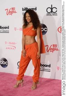 Actress singer Serayah appears backstage during the annual Billboard Music Awards held at T-Mobile Arena in Las Vegas, Nevada on May 22, 2016.  LAV20160522304 JIMxRUYMEN