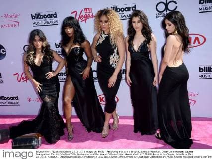 Recording artists Ally Brooke, Normani Hamilton, Dinah-Jane Hansen, Lauren Jauregui and Camila Cabello of Fifth Harmony attend the annual Billboard Music Awards held at T-Mobile Arena in Las Vegas, Nevada on May 22, 2016.  LAV20160522456 JIMxRUYMEN