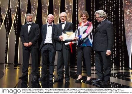 69. Festival de Cannes - Preisverleihung Mel Gibson, Paul Laverty, Ken Loach, Rebecca O Brien, George Miller - 69. Internationales Filmfestival Cannes, Preisträger - 22 05 2016 