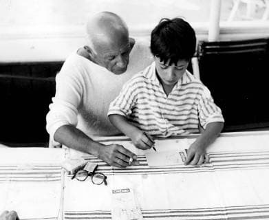 Jan. 1, 2011 - PABLO PICASSO AND SON CLAUDE.JUNE 1957. - ZUMAg49_