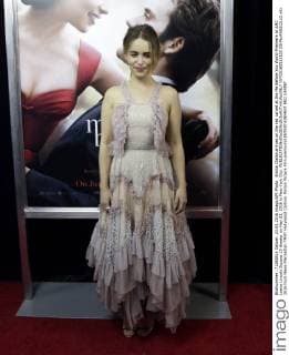 Emilia Clarke arrives on the red carpet at the Me Before You World Premiere at AMC Loews Lincoln Square 13 theater on May 23, 2016 in New York City.  NYP20160523102 JOHNxANGELILLO