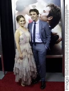Sam Claflin and Emilia Clarke arrive on the red carpet at the Me Before You World Premiere at AMC Loews Lincoln Square 13 theater on May 23, 2016 in New York City.  NYP20160523105 JOHNxANGELILLO