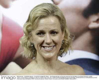 Jojo Moyes arrives on the red carpet at the Me Before You World Premiere at AMC Loews Lincoln Square 13 theater on May 23, 2016 in New York City.  NYP20160523113 JOHNxANGELILLO