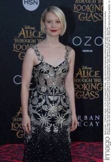 Cast member Mia Wasikowska attends the premiere of the motion picture fantasy Alice Through the Looking Glass at the El Capitan Theatre in the Hollywood section of Los Angeles on May 23, 2016. Storyline: Nineteen-year-old Alice returns to the magical world from her childhood adventure, where she reunites with her old friends and learns of her true destiny: to end the Red Queen s reign of terror.  LAP2016052328 JIMxRUYMEN