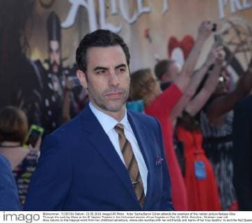 Actor Sacha Baron Cohen attends the premiere of the motion picture fantasy Alice Through the Looking Glass at the El Capitan Theatre in the Hollywood section of Los Angeles on May 23, 2016. Storyline: Nineteen-year-old Alice returns to the magical world from her childhood adventure, where she reunites with her old friends and learns of her true destiny: to end the Red Queen s reign of terror.  LAP2016052348 JIMxRUYMEN