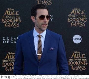 Actor Sacha Baron Cohen attends the premiere of the motion picture fantasy Alice Through the Looking Glass at the El Capitan Theatre in the Hollywood section of Los Angeles on May 23, 2016. Storyline: Nineteen-year-old Alice returns to the magical world from her childhood adventure, where she reunites with her old friends and learns of her true destiny: to end the Red Queen s reign of terror.  LAP2016052349 JIMxRUYMEN