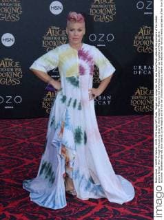 Singer and songwriter Pink, aka Alecia Moore attendS the premiere of the motion picture fantasy Alice Through the Looking Glass at the El Capitan Theatre in the Hollywood section of Los Angeles on May 23, 2016. Storyline: Nineteen-year-old Alice returns to the magical world from her childhood adventure, where she reunites with her old friends and learns of her true destiny: to end the Red Queen s reign of terror.  LAP2016052356 JIMxRUYMEN