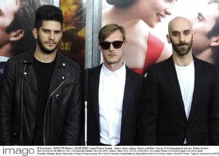 Adam Levin, Casey Harris und Sam Harris (X Ambassadors) bei der Weltpremiere des Kinofilms Me Before You Ein ganzes halbes Jahr im AMC Loews. New York, 23.05.2016 Foto:xD.xVanxTinex xFuturexImage