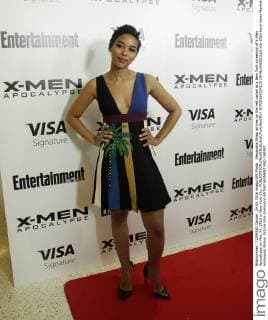 Alexandra Shipp arrives on the red carpet at a New York screening of X-Men Apocalypse on May 24, 2016 in New York City.  NYP20160524118 JOHNxANGELILLO