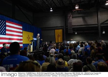 May 25, 2016 - Albuquerque, NEW MEXICO, U.S. - 052516.Former President Bill Clinton,<cq>, addresses a rally at Alamosa Community Center for his wife Hillary Clinton,<cq>, .Photographed on Wednesday May 25, 2016. Albuquerque U.S. - ZUMAab1_