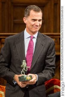 Spanish king, Felipe VI durign the Quevedos iberoamerican award of grafic humor 2014. May 26,2016.  (2016260514)
