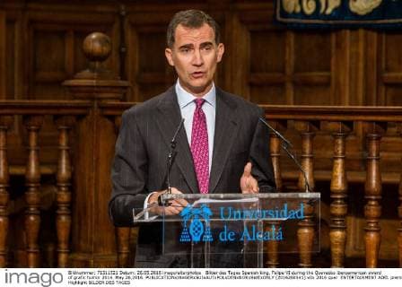Bilder des Tages Spanish king, Felipe VI during the Quevedos iberoamerican award of grafic humor 2014. May 26,2016.  (2016260541)