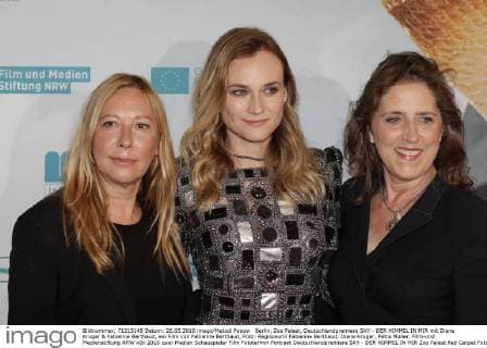 Berlin, Zoo Palast, Deutschlandpremiere SKY - DER HIMMEL IN MIR mit Diane Kruger & Fabienne Berthaud, ein Film von Fabienne Berthaud, Foto: Regisseurin Fabienne Berthaud, Diane Kruger, Petra Müller, Film-und Medienstiftung NRW