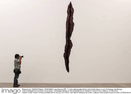 A visitor photographs Indian artist Anish Kapoor s work Archeology and Biology (2007) displayed the exhibition Anish Kapoor. Archeology:Biology at the Contemporary Art Museum of Mexico City in Mexico, 27 May 2016. INDIAN ARTIST ANISH KAPOOR EXHIBITION IN MEXICO !ACHTUNG: NUR REDAKTIONELLE NUTZUNG!  CMX009 20160528-635999933122098945
