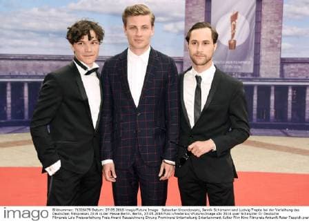 Sebastian Urzendowsky, Jannik Schümann und Ludwig Trepte bei der Verleihung des Deutschen Filmpreises 2016 in der Messe Berlin. Berlin, 27.05.2016 Foto:xFredericx xFuturexImage
