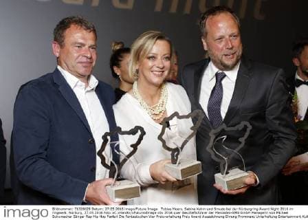 Tobias Moers, Sabine Kehm und Smudo bei der Nürburgring Award Night 2016 im ringwerk. Nürburg, 27.05.2016 Foto:xC.xHardtx xFuturexImage