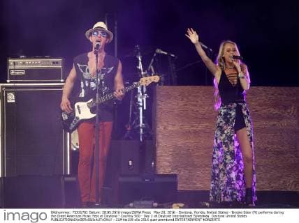 May 28, 2016 - Daytona, Florida, United States - Brooke Eden (R) performs during the Great American Music Fest at Daytona - Country 500 - Day 2 at Daytona International Speedway. Daytona United States - ZUMAw109
