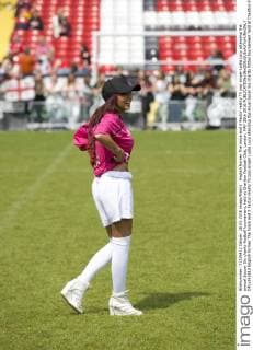 English former The Voice and X Factor reality TV pop singer Lydia Lucy attending the annual Soccer Six charity football tournament, held at Charlton Football Club, London. MAY 28th 2016  DFLx161613