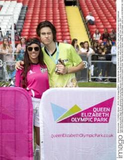 English former The Voice and X Factor reality TV pop singer Lydia Lucy and American internet personality Nash Grier attending the annual Soccer Six charity football tournament, held at Charlton Football Club, London. MAY 28th 2016  DFLx161613