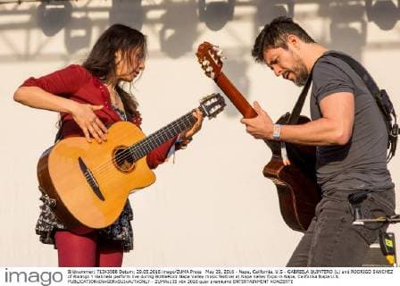 May 29, 2016 - Napa, California, U.S - GABRIELA QUINTERO (L) and RODRIGO SANCHEZ of Rodrigo Y Gabriela perform live during BottleRock Napa Valley music festival at Napa Valley Expo in Napa, California Napa U.S. - ZUMAs135