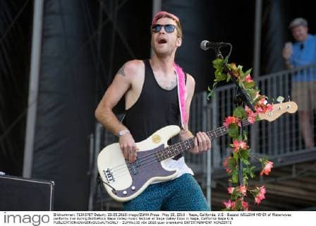 May 29, 2016 - Napa, California, U.S - Bassist WILLIAM HEHIR of Misterwives performs live during BottleRock Napa Valley music festival at Napa Valley Expo in Napa, California Napa U.S. - ZUMAs135