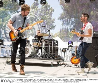 May 29, 2016 - Napa, California, U.S - BRANDON ROBBINS, ANDREW TOLMAN and MICHAEL GOLDMAN (L-R) of The Moth & The Flame perform live during BottleRock Napa Valley music festival at Napa Valley Expo in Napa, California Napa U.S. - ZUMAs135