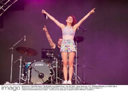 May 29, 2016 - Napa, California, U.S - ETIENNE BOWLER and MANDY LEE of Misterwives perform live during BottleRock Napa Valley music festival at Napa Valley Expo in Napa, California Napa U.S. - ZUMAs135