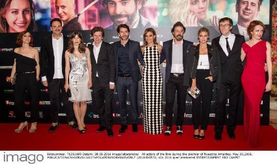 All actors of the film during the premier of Nuestros Amantes. May 30,2016.  (2016300571)