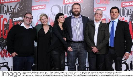 June 1, 2016 - Los Angeles, CA, United States - 01 June 2016 - Los Angeles, California - Sue Naegle, Sharon Tal Yguado, Robert Kirkman, Chris Black, David Alpert. Arrivals for the Los Angeles premiere for Cinemax s Outcast held at CINESPIA At Hollywood Forever Cemetery. Photo Credit: Los Angeles United States - ZUMAa123