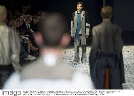 Illustration picture shows the 28th edition of the graduation fashion show Show 16 with the creations of the students of the fashion department of La Cambre school of visual arts, Friday 03 June 2016, in Brussels.  FILIPxDExSMET 04864993