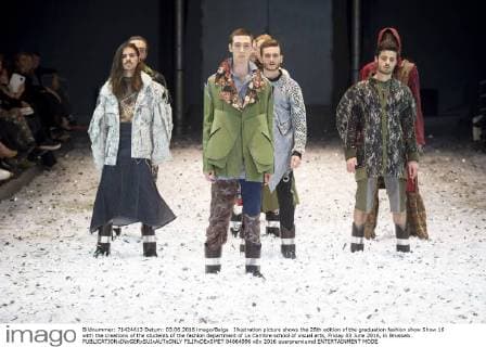 Illustration picture shows the 28th edition of the graduation fashion show Show 16 with the creations of the students of the fashion department of La Cambre school of visual arts, Friday 03 June 2016, in Brussels.  FILIPxDExSMET 04864996