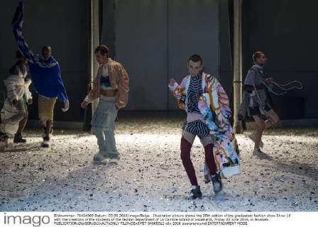 Illustration picture shows the 28th edition of the graduation fashion show Show 16 with the creations of the students of the fashion department of La Cambre school of visual arts, Friday 03 June 2016, in Brussels.  FILIPxDExSMET 04865012
