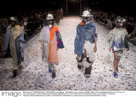 Illustration picture shows the 28th edition of the graduation fashion show Show 16 with the creations of the students of the fashion department of La Cambre school of visual arts, Friday 03 June 2016, in Brussels.  FILIPxDExSMET 04865020