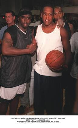 Jan. 1, 2011 - 31381WW:EASTHAMPTON HIGH SCHOOL BASKEBALL BENEFIT, NY. 08 27 2000.SEAN PUFFY COMBS AND JAY-Z. WALTER WEISSMAN 2000. - ZUMAg49_
