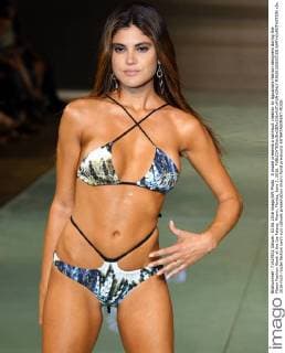 A model presents a swimsuit creation by Aguaclara fashion designers during the Miami Fashion Week at the Ice Palace, Miami, Florida, June 3, 2016.  MIA20160603105 GARYxIxROTHSTEIN