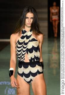 A model presents a swimsuit creation by Aguaclara fashion designers during the Miami Fashion Week at the Ice Palace, Miami, Florida, June 3, 2016.  MIA20160603110 GARYxIxROTHSTEIN
