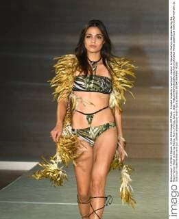 A model presents a swimsuit creation by Aguaclara fashion designers during the Miami Fashion Week at the Ice Palace, Miami, Florida, June 3, 2016.  MIA20160603116 GARYxIxROTHSTEIN