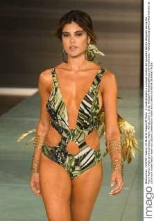 A model presents a swimsuit creation by Aguaclara fashion designers during the Miami Fashion Week at the Ice Palace, Miami, Florida, June 3, 2016.  MIA20160603118 GARYxIxROTHSTEIN