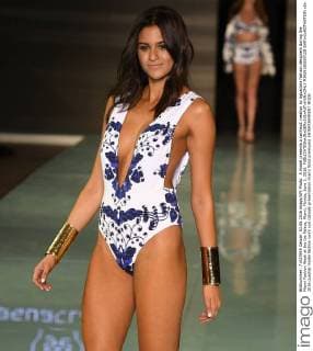 A model presents a swimsuit creation by Aguaclara fashion designers during the Miami Fashion Week at the Ice Palace, Miami, Florida, June 3, 2016.  MIA20160603120 GARYxIxROTHSTEIN