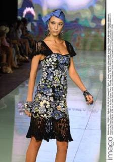 A model presents a beachwear creation by Claudia Bertolero fashion designers during the Miami Fashion Week at the Ice Palace, Miami, Florida, June 3, 2016.  MIA20160603203 GARYxIxROTHSTEIN