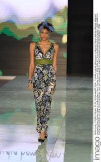 A model presents a beachwear creation by Claudia Bertolero fashion designers during the Miami Fashion Week at the Ice Palace, Miami, Florida, June 3, 2016.  MIA20160603206 GARYxIxROTHSTEIN