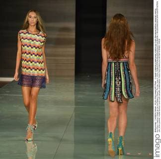 A model presents a beachwear creation by Custo Barcelona fashion designers during the Miami Fashion Week at the Ice Palace, Miami, Florida, June 3, 2016.  MIA20160603308 GARYxIxROTHSTEIN